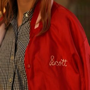 Vintage Red Varsity Jacket S